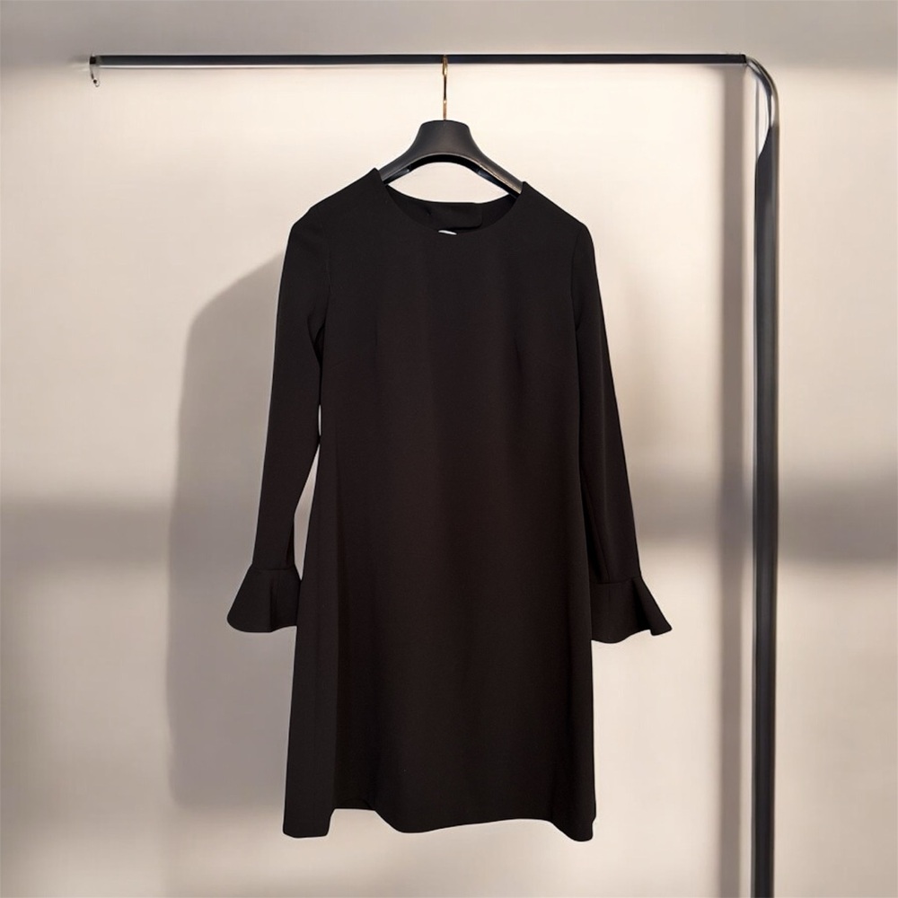 Calvin Klein Black Long Sleeve Dress With Cutout Back Size 14